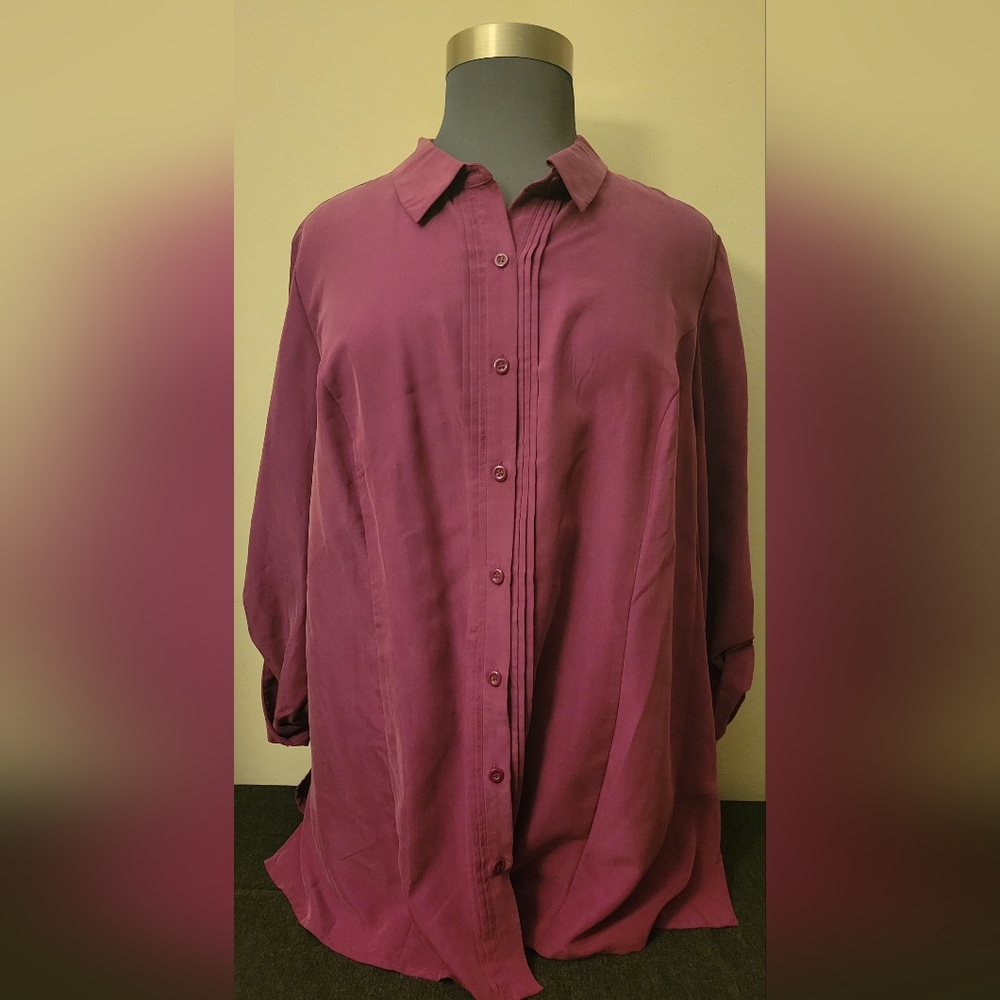 Catherines Purple Button Down Shirt
